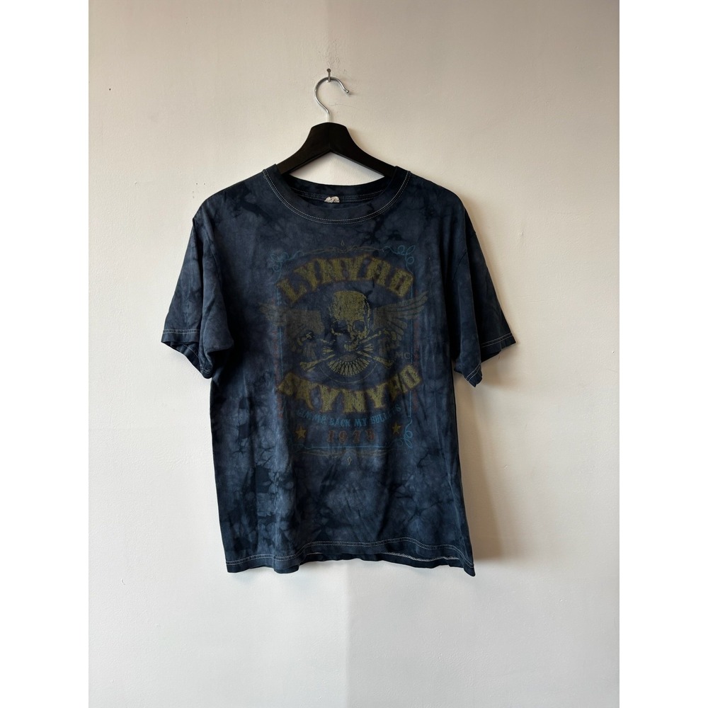 Vintage Lynyrd Skynyrd Shirt Mens Medium Black Tie Dye Band Rock Graphic Y2K Tee